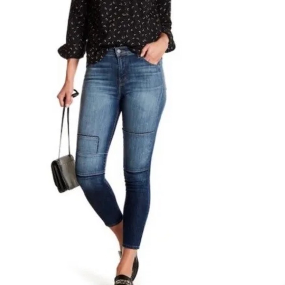 J Brand Alana High Rise Crop Jasper Patched Denim Jeans